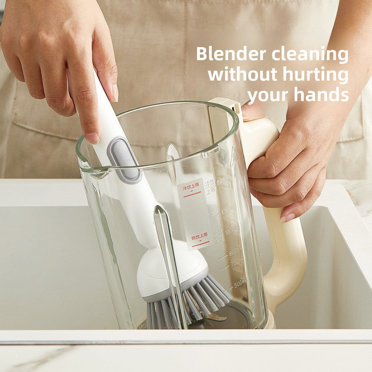 Long Handle Rotating Pot Brush with Liquid Dispenser